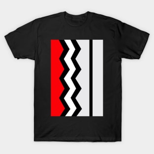 Abstract, geometric, zigzag, strips - red, black and white. T-Shirt